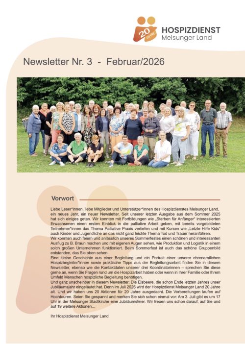 Vorschau unseres Newsletters Februar 2026